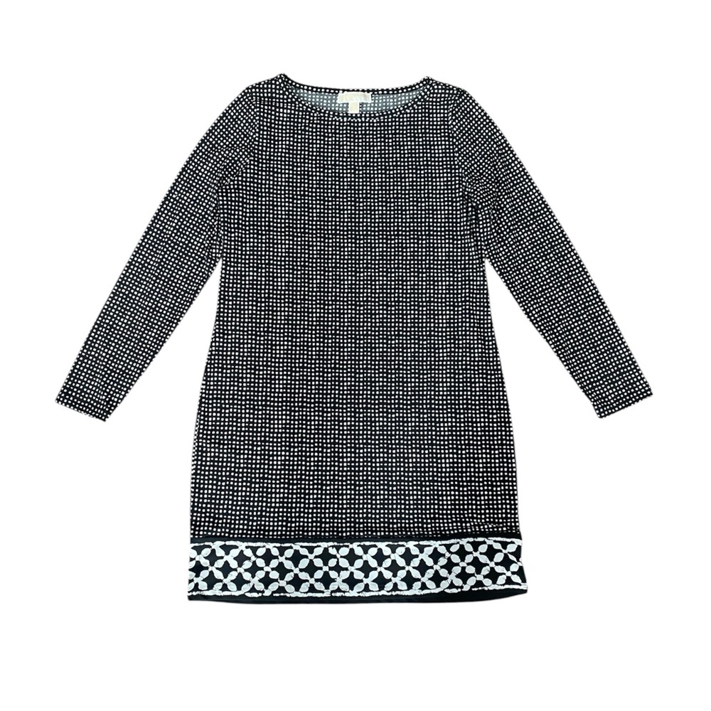 Black and White Patterned Women's Dress